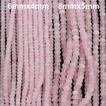 Matte Natural Pink Rose Quartz Rondelle Beads 6x4mm 8x5mm High Quality Matte Rondelle Beads 16" Strand