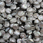Large 4mm Drill Hole Coin Pearl Pendant Genuine 100% Natural Freshwater Pearl Drilled Focal Bead Large Thick Coin Pearl Super Iridescent