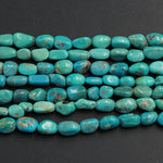 Natural Turquoise Freeform 8mm Rounded Nuggets Highly Polished Genuine Real Stunning Blue Green Turquoise Gemstone Beads 15.5" Strand