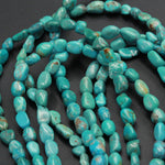 Natural Turquoise Freeform 8mm Rounded Nuggets Highly Polished Genuine Real Stunning Blue Green Turquoise Gemstone Beads 15.5" Strand