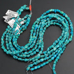 Small Natural Turquoise Freeform 6mm Pebble Nuggets 15.5" Strand