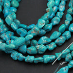Small Natural Turquoise Freeform 6mm Pebble Nuggets 15.5" Strand