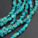 Small Natural Turquoise Freeform 6mm Pebble Nuggets 15.5" Strand
