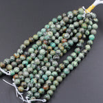 Large Hole Beads Natural African Turquoise 8mm Round Beads 10mm Matte Round Beads Big 2.5mm Hole 8&quot; Strand