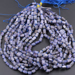 Raw Natural Tanzanite Tube Beads Freeform Nugget Pebble 6mm Irregular Rough Organic Shape 15.5" Strand