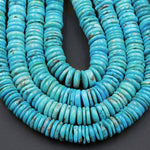 Genuine 100% Natural Arizona Turquoise Large Heishi Beads 11mm Thin Rondelle Disc Wheel Genuine Blue Turquoise Beads Full 16" Strand