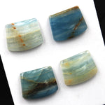 Rare Natural Blue Calcite Cabochon Cab Pendants Undrilled Creative Modern Cut Curved Trapezoid Wholesale Bulk Discount