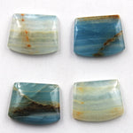 Rare Natural Blue Calcite Cabochon Cab Pendants Undrilled Creative Modern Cut Curved Trapezoid Wholesale Bulk Discount