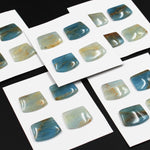 Rare Natural Blue Calcite Cabochon Cab Pendants Undrilled Creative Modern Cut Curved Trapezoid Wholesale Bulk Discount