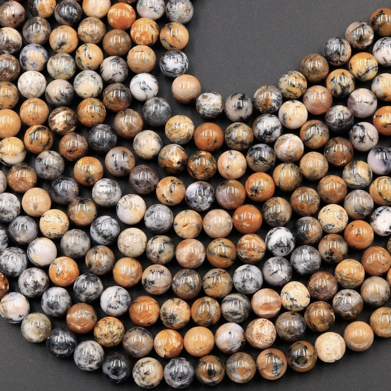 Rare Amethyst Sage Chalcedony 8mm 10mm Round Beads Dendritic Chalcedony Gemstone From Oregon 16" Strand