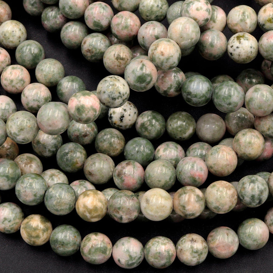 Rare Natural Nevada Lapis 6mm Round Beads Genuine Natural Pink Green Lapis From Nevada Native Amercian Gemstone 15.5" Strand