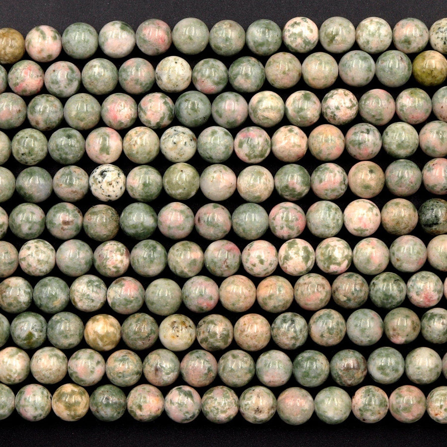 Rare Natural Nevada Lapis 6mm Round Beads Genuine Natural Pink Green Lapis From Nevada Native Amercian Gemstone 15.5" Strand