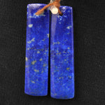 Natural Blue Lapis Earring Pair With Pyrite Long Rectangle Cabochon Cab Drilled Gemstone Beads Pair Matched Earring Beads Pair