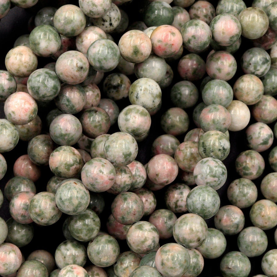 Rare Natural Nevada Lapis 6mm Round Beads Genuine Natural Pink Green Lapis From Nevada Native Amercian Gemstone 15.5" Strand