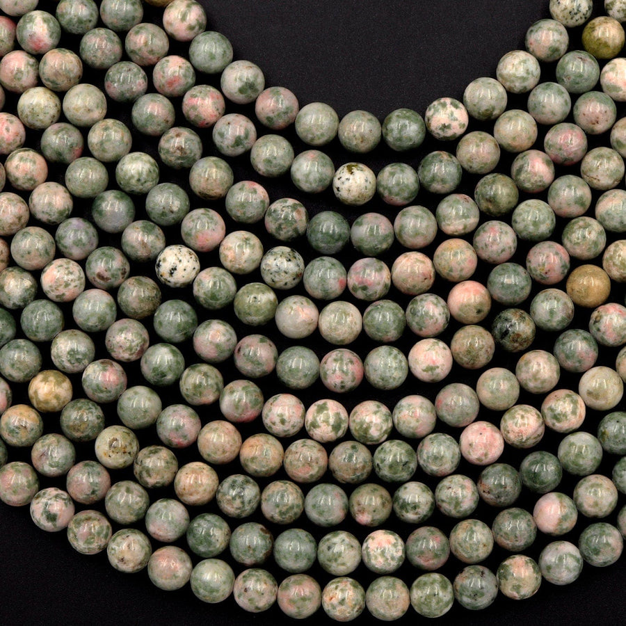 Rare Natural Nevada Lapis 6mm Round Beads Genuine Natural Pink Green Lapis From Nevada Native Amercian Gemstone 15.5" Strand