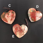 Natural Red Creek Jasper Pendant Side Drilled Heart Pendant Natural Multi Color Picasso Jasper Cherry Creek Jasper Bead