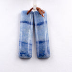 Drilled Natural Blue Aventurine Earring Pair Long Rectangle Cabochon Cab Pair Drilled Matched Earrings Bead Pair