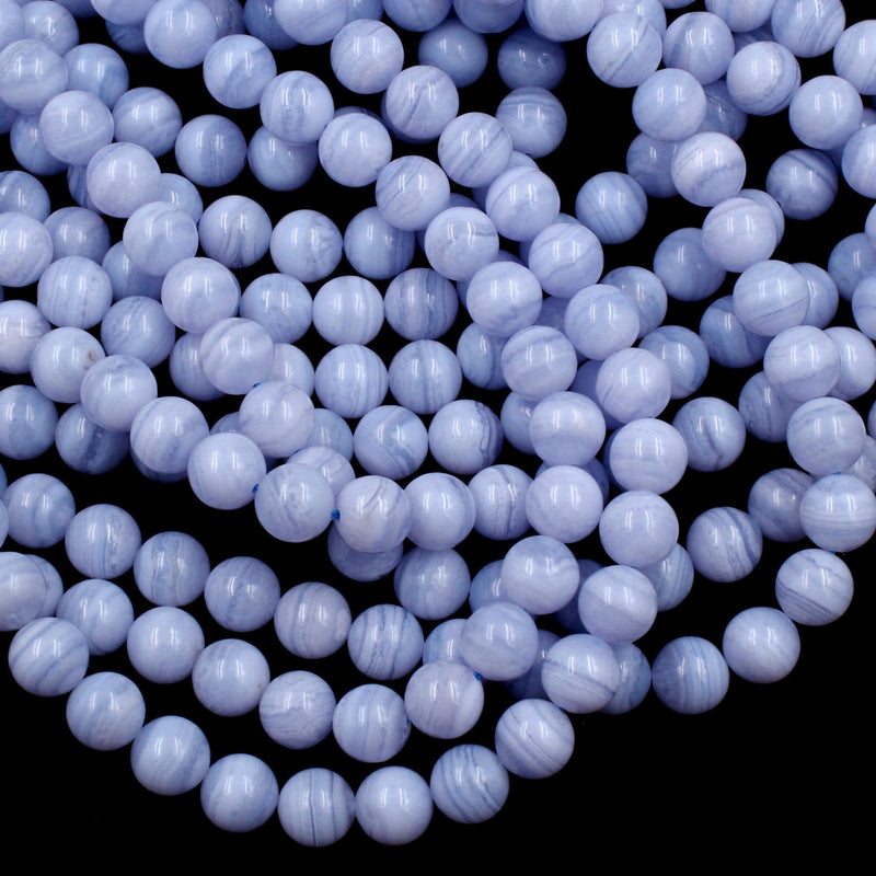AAA Natural Blue Lace Agate Beads 6mm 8mm 10mm Round Beads 16" Strand