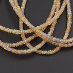 16 Inches Ethiopian Opal Beads Rondelle 3mm AAA Super Flashy Fiery Rainbow Yellow Opal Smooth Roundel Beads 16" Strand A1
