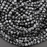 Natural Snowflake Obsidian Beads 4mm 6mm 8mm 10mm Loose Gemstone Round Beads 16" Strand