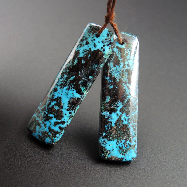 Natural Shattuckite Earring Pair Cabochon Cab Pair Drilled Matched Earrings Bead Pair Natural Stone E1281