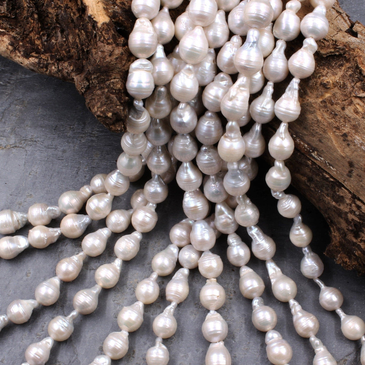 Genuine Freshwater White Ming Fireball Flameball Pearl Irregular Baroq ...