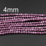 AAA Grade Natural Maroon Purple Lepidolite 4mm 6mm 8mm 10mm Round Beads High Quality 100% Natural Lepidolite Gemstone Full 16" Strand