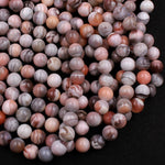 Rare Pink Botswana Agate Beads 6mm 8mm 10mm 12mm 14mm Round Beads Natural Banded Pink Agate Statement Jewelry Beads 16" Strand