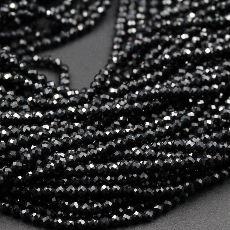 100% natural black diamonds beads faceted