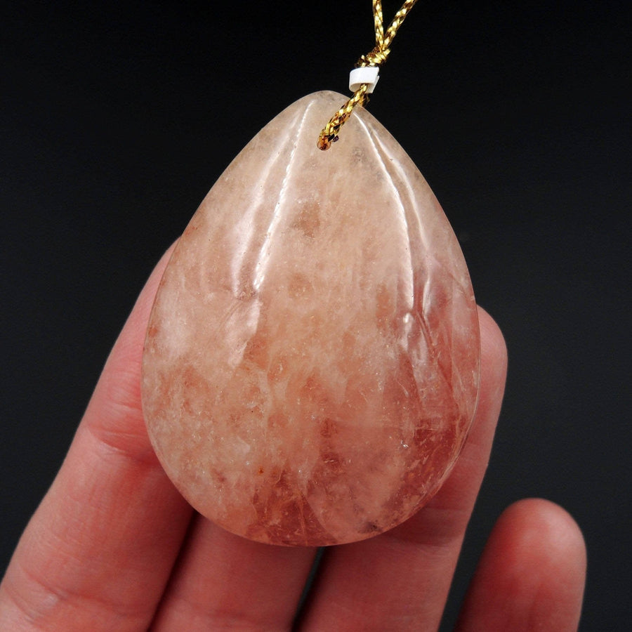 Natural Morganite Pendant Pink Beryl Aquamarine Pendant Drilled Teardrop Pendant P1223