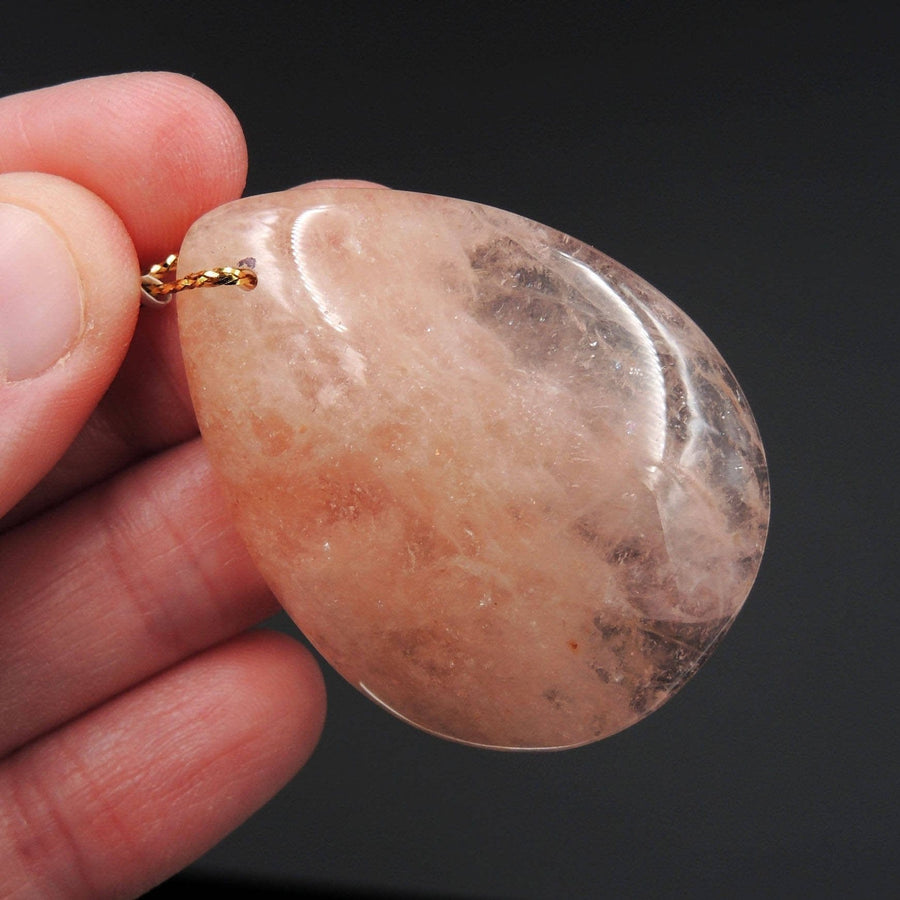 Natural Morganite Pendant Pink Beryl Aquamarine Pendant Drilled Teardrop Pendant P1223
