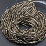 Titanium Pyrite Faceted 4mm 6mm 8mm Rondelle beads Thin Faceted Rondelle Diamond Micro Cut Sparkling Natural Gemstone 16" Strand