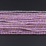 Gorgeous Natural Phosphosiderite 2mm 3mm 4mm Round Beads Micro Faceted Gemstone Genuine Lilac Purple Stone  Beads 16" Strand