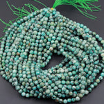 Faceted African Turquoise 6mm 8mm 10mm Round Beads High Quality AAA Grade Natural Turquoise Gemstone Lots of Blues Greens 16" Strand