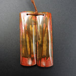 Natural Red Creek Jasper Earring Pair Rectangle Cabochon Cab Pair Drilled Matched Earrings Bead Pair E1337