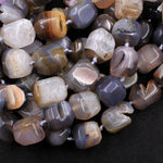 Natural Agate Druzy Drusy Square Cube Beads Nuggets Large Faceted Chunky Organic Sparkling Natural Crystal Gemstone 16" Strand