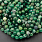 Natural African Green Jade Beads 4mm 6mm 8mm 10mm Round Smooth Plain Round Green Jade Gemstone Beads 16" Strand