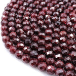 Natural Red Garnet Gemstone Beads Faceted 6mm 8mm Round Beads High Quality Laser Diamond Cut Gemstone 16" Strand
