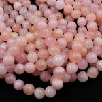 Natural Morganite Beads Smooth 4mm 6mm 8mm 10mm Round Beads AAA High Quality Natural Pink Beryl Aquamarine Gemstone 16" Strand