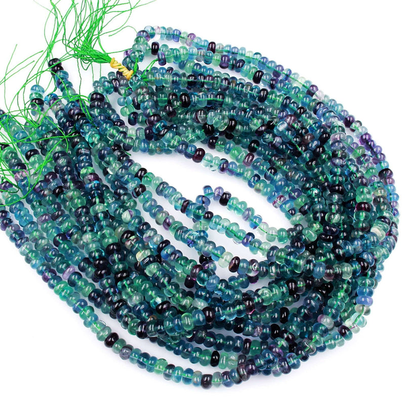 AAA Super Clear Natural Fluorite Rondelle Beads 6mm 8mm Intense Purple Green Blue Gemstone Beads 16" Strand