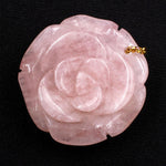 Hand Carved Natural Peach Pink Morganite Rose Flower Pendant Pink Beryl Aquamarine Drilled Pendant Bead
