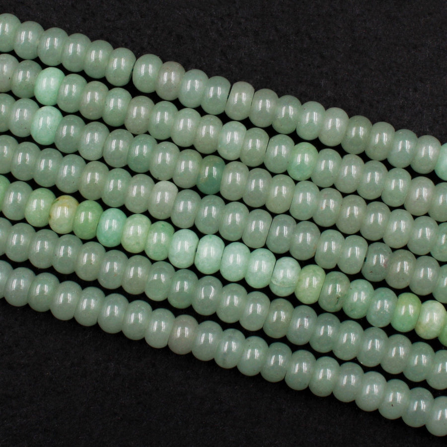 Natural Green Aventurine Beads Thick Rondelle 8mm Natural Green Gemstone 16" Strand