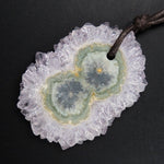Amethyst Stalactite Flower Pendant Drilled Stalactite Slice Freeform Irregular Natural Stone Pendant P1764
