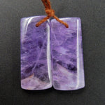 Natural Violet Amethyst Earring Pair Rectangle Cabochon Cab Pair Drilled Matched Gemstone Earrings Bead Pair Stone E2952