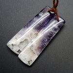 Natural Chevron Amethyst Earring Pair Rectangle Cabochon Cab Pair Drilled Matched Earrings Bead Pair Stone E1227