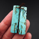 Natural Turquoise Earring Pair From Anhui Mine Cabochon Cab Pair Drilled Matched Earrings Bead Pair E2232