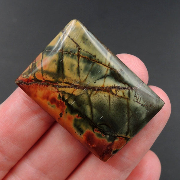 Red Creek Jasper Cherry Creek Jasper Multicolor Picasso Jasper Undrilled Rectangle Natural Stone Cabochon Cab C167