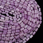 Natural Kunzite Tube Beads High Quality Natural Violet Pink Purple Gemstone Beads Rough Facets Full 16" Strand
