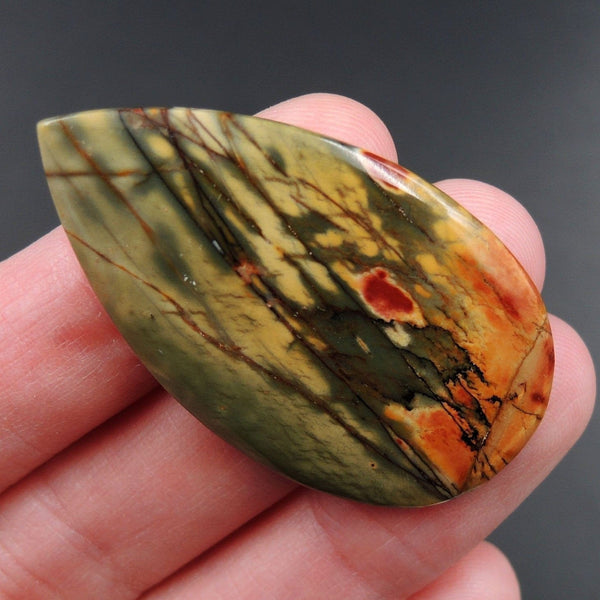 Red Creek Jasper Cherry Creek Jasper Multicolor Picasso Jasper Undrilled Teardrop Natural Stone Cabochon Cab C158