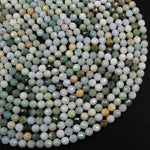 Natural Green Burmese Jade Burma Jade 8mm Faceted Round Beads Real Genuine Green Jade Gemstone 16" Strand